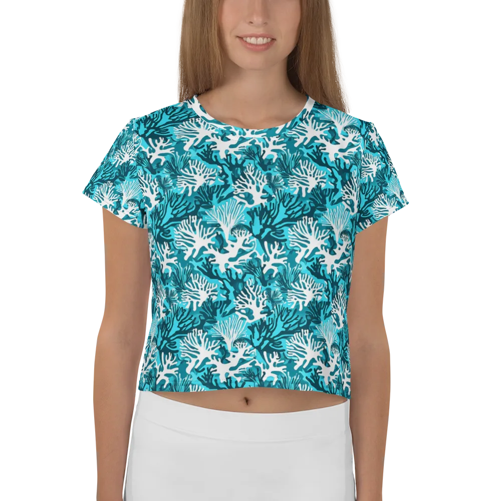 Aqua Canopy on Crop Tee — Front