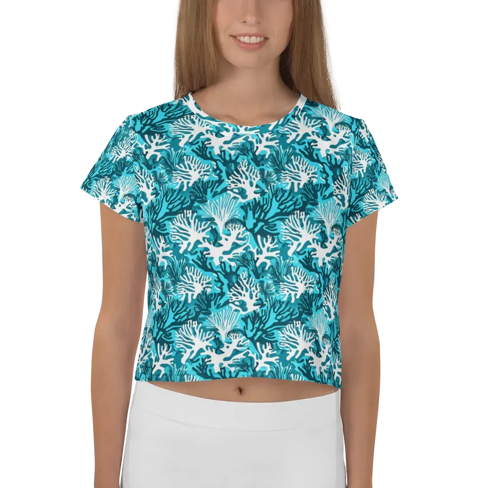 Aqua Canopy on Crop Tee — Front