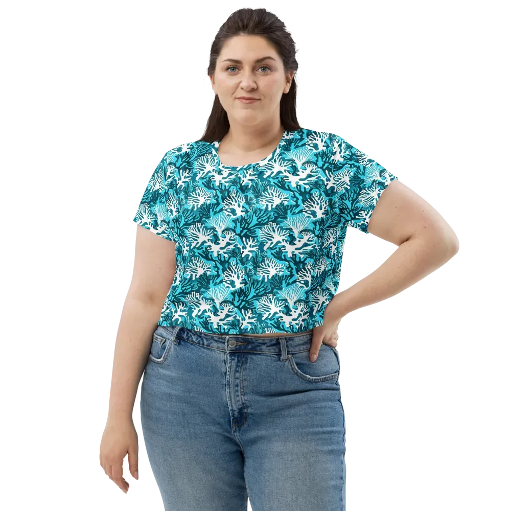 Aqua Canopy on Crop Tee — Front