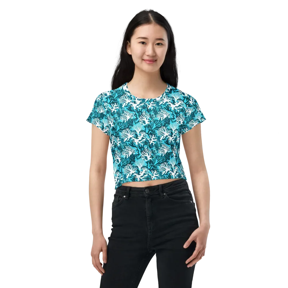 Aqua Canopy on Crop Tee — Front