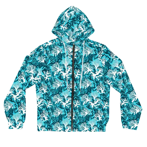 Aqua Canopy on a Women's Full-Zip Hoodie