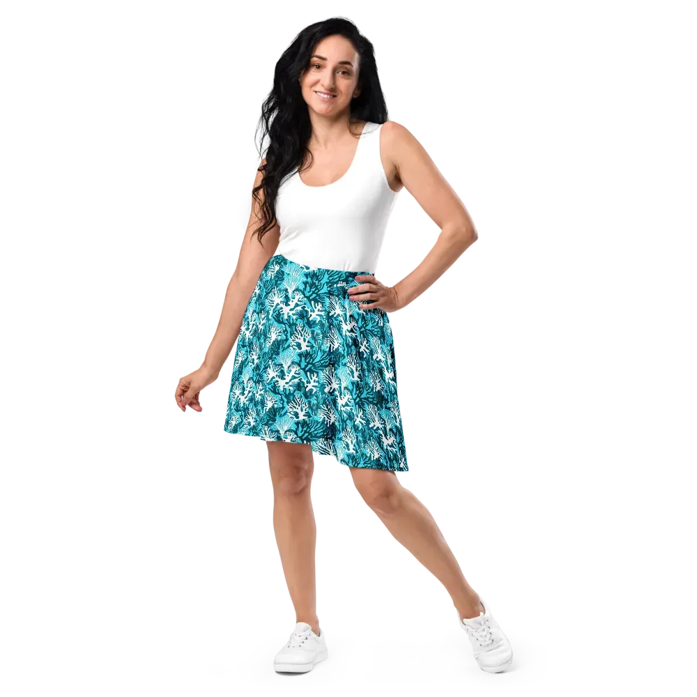Aqua Canopy on Skater Skirt — Front