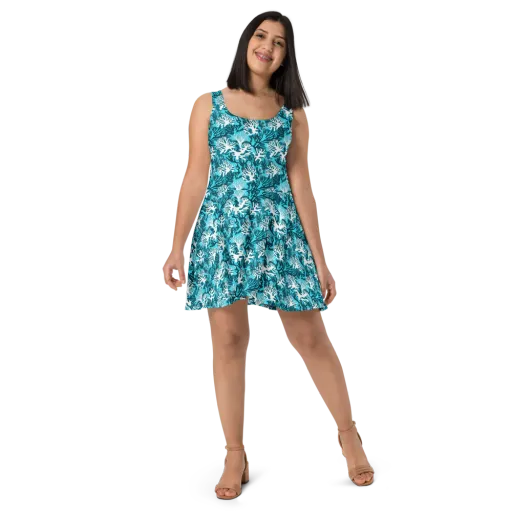 Aqua Canopy on a Skater Dress