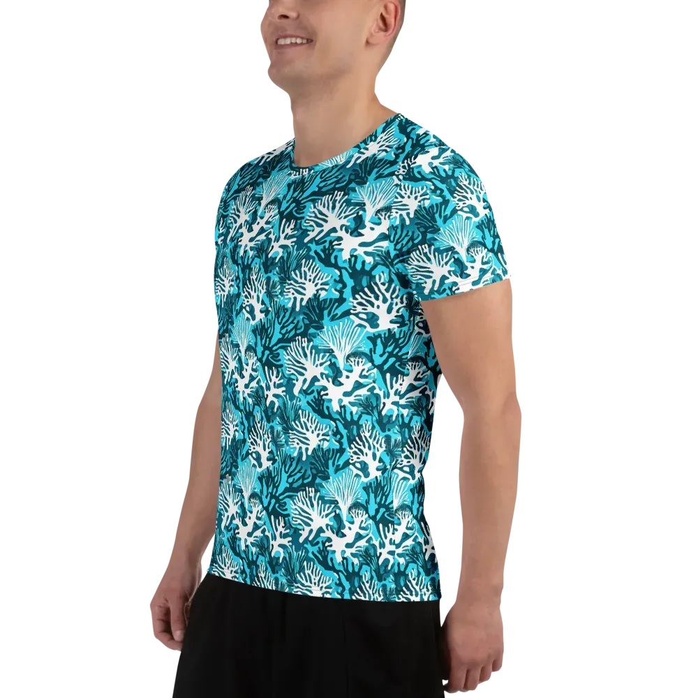 Aqua Canopy on Men's Athletic T-Shirt — Left