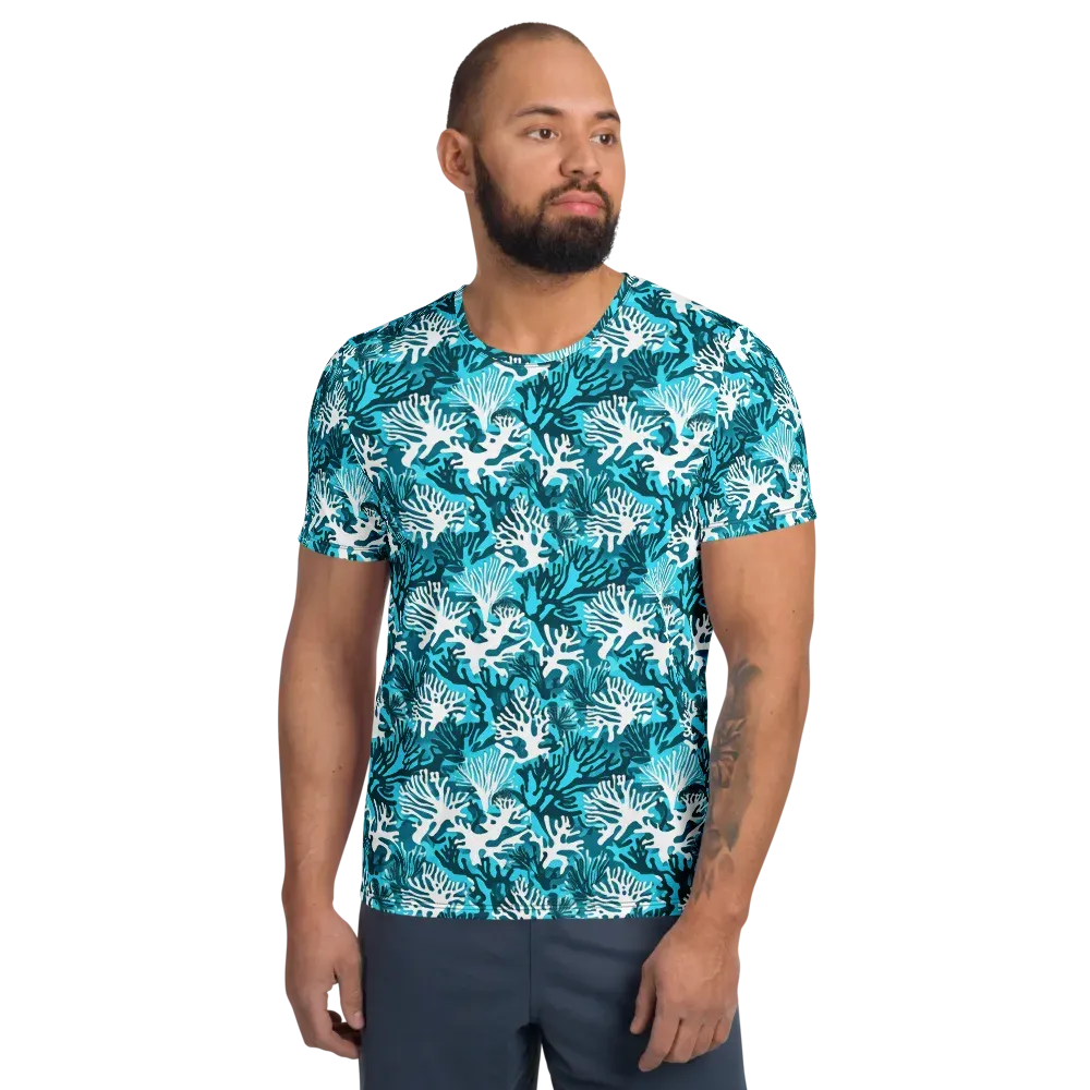 Aqua Canopy on Men's Athletic T-Shirt — Front