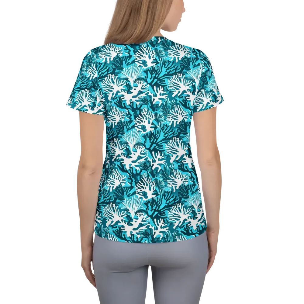 Aqua Canopy on Women's Athletic T-Shirt — Back