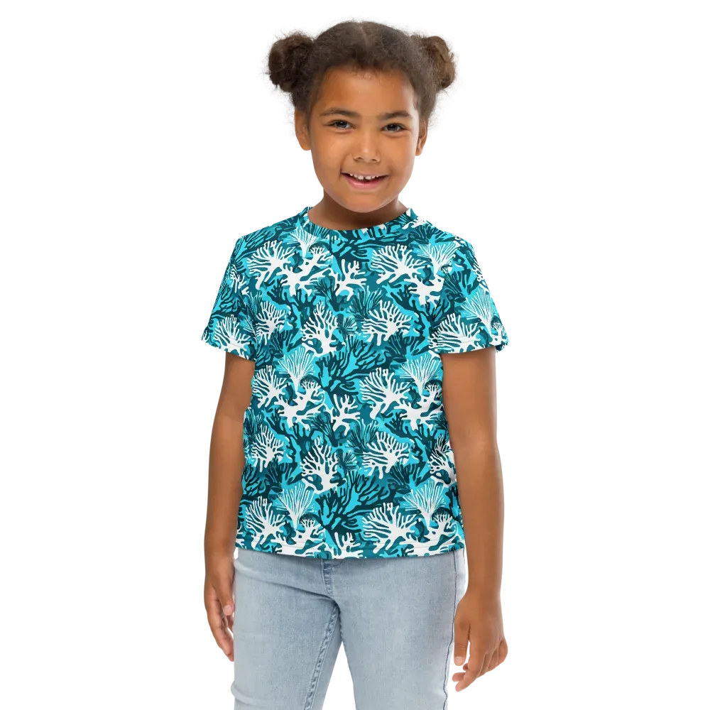 Aqua Canopy on Kids Crew Neck T-Shirt — Front