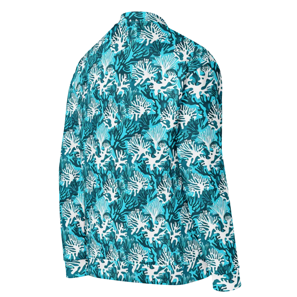 Aqua Canopy on Bomber Jacket — Right Back