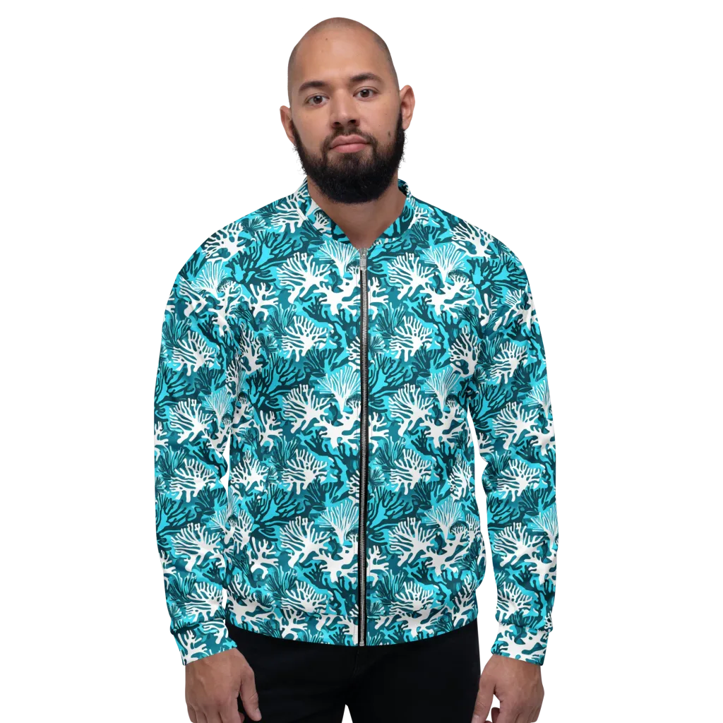 Aqua Canopy on Bomber Jacket — Front