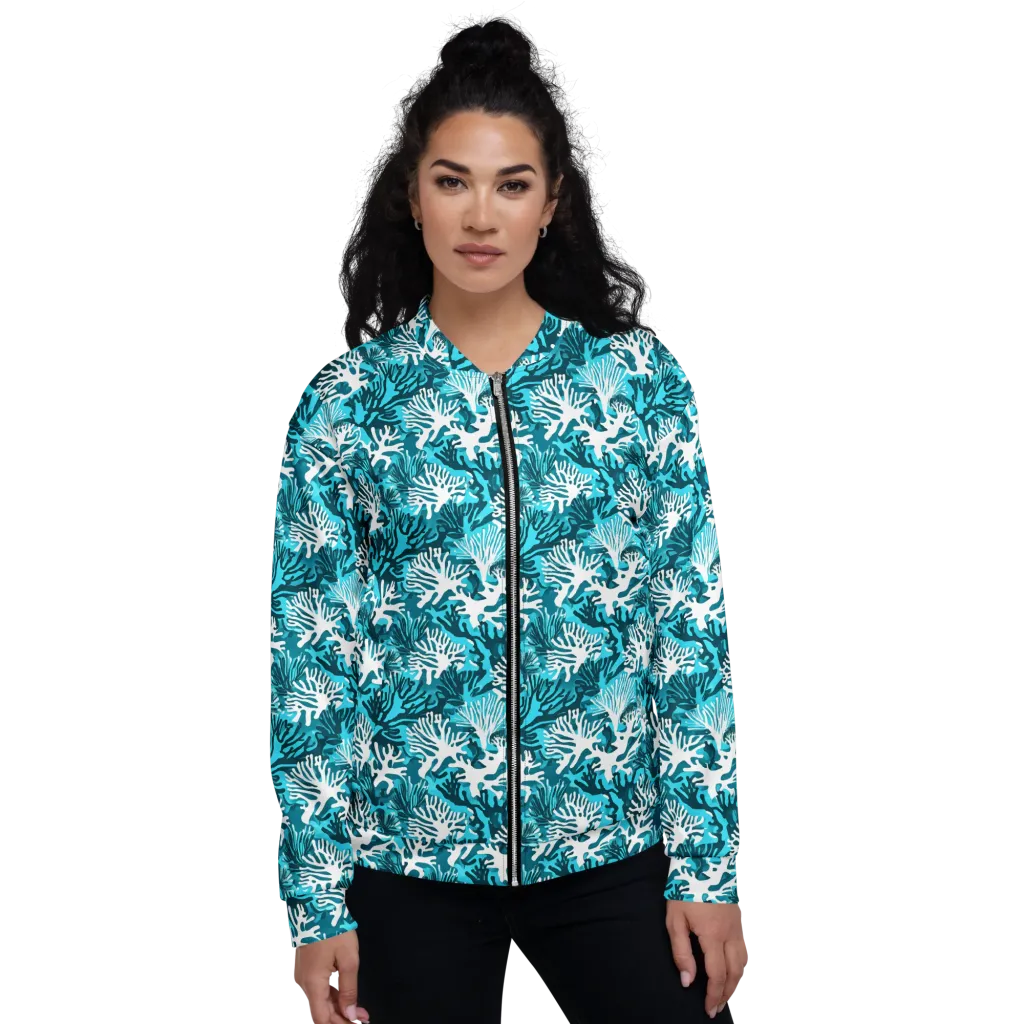 Aqua Canopy on Bomber Jacket — Front
