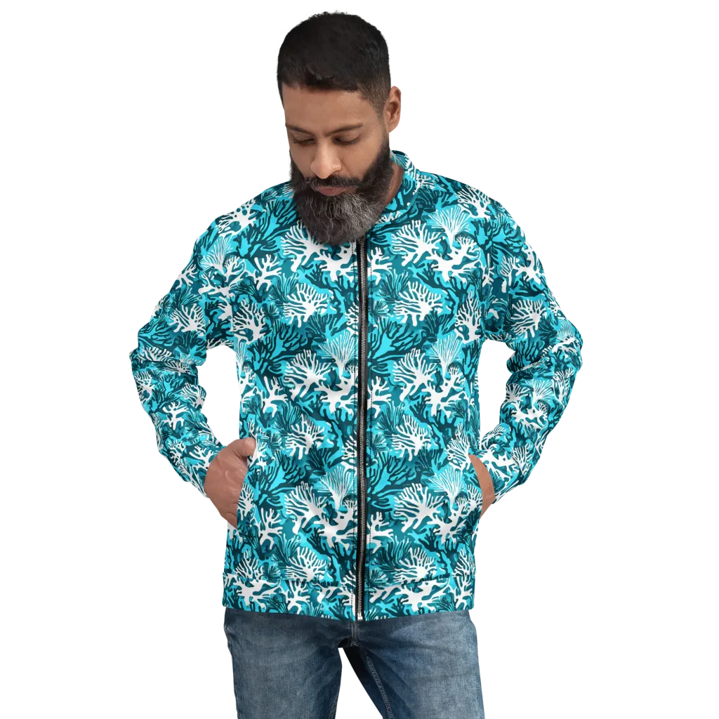 Aqua Canopy on Bomber Jacket — Front