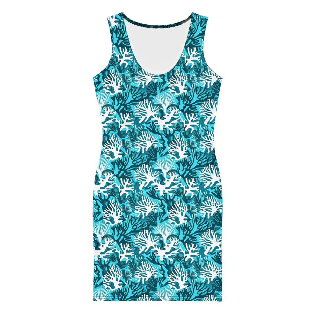 Aqua Canopy on Bodycon Dress — Front