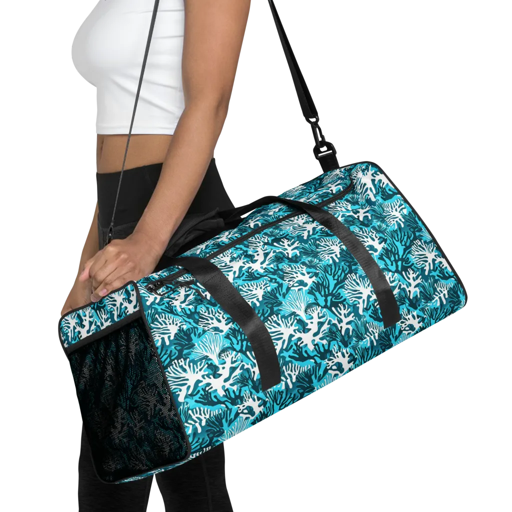 Aqua Canopy on Duffle Bag — Front