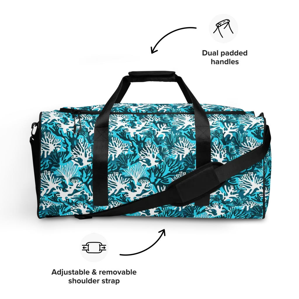 Aqua Canopy on Duffle Bag — Front