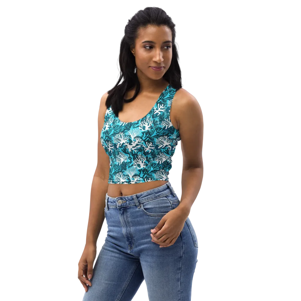 Aqua Canopy on Crop Top — Left Front