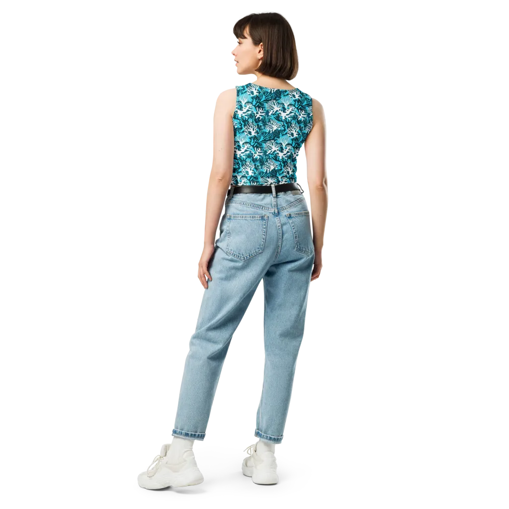 Aqua Canopy on Crop Top — Back