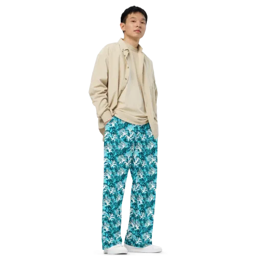 Aqua Canopy on a Wide-Leg Pants