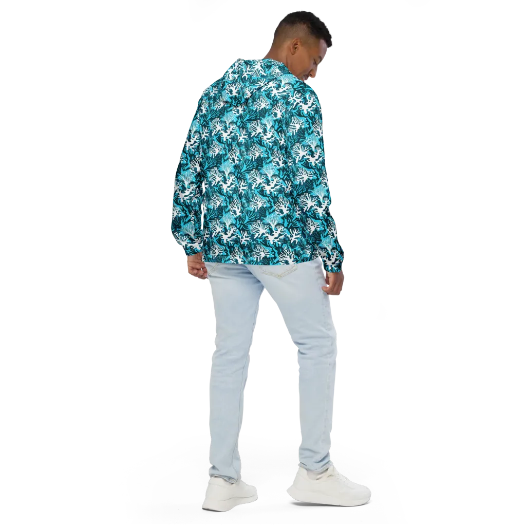 Aqua Canopy on Men's Windbreaker — Back