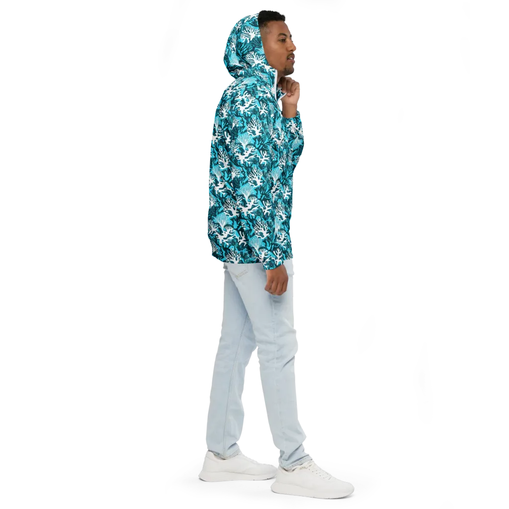 Aqua Canopy on Men's Windbreaker — Right