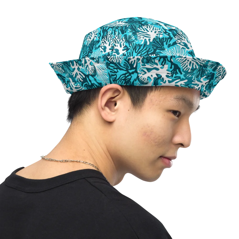 Aqua Canopy on Reversible Bucket Hat — Right Outside
