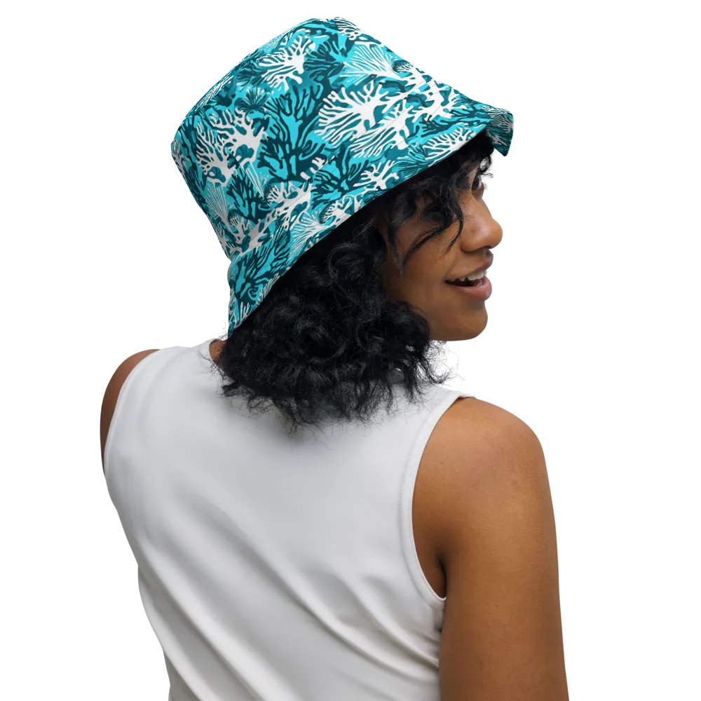 Aqua Canopy on Reversible Bucket Hat — Right Outside