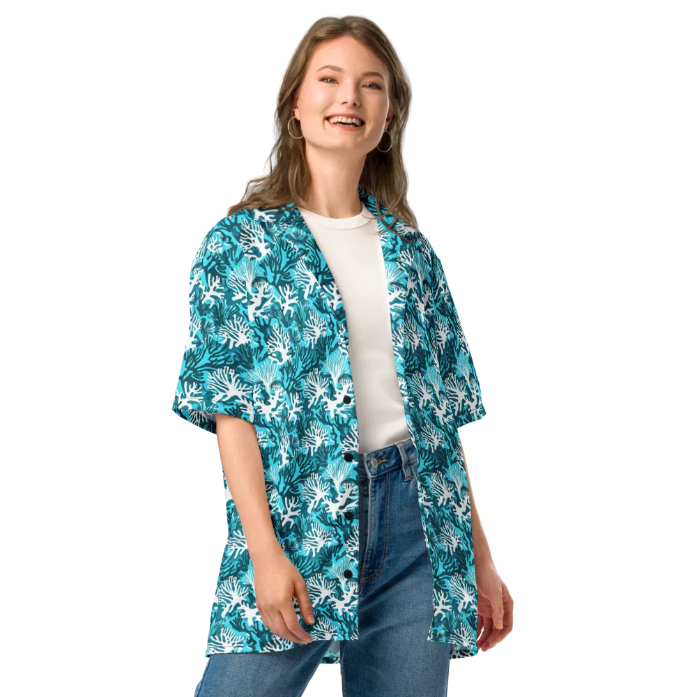 Aqua Canopy on Button Shirt — Front
