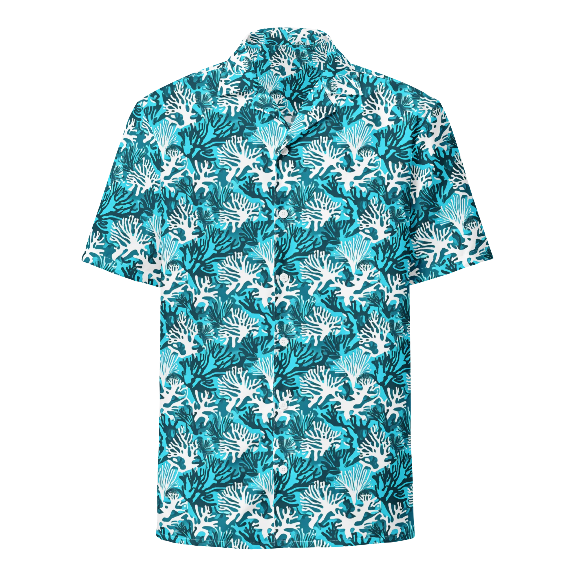 Aqua Canopy on Button Shirt — Front