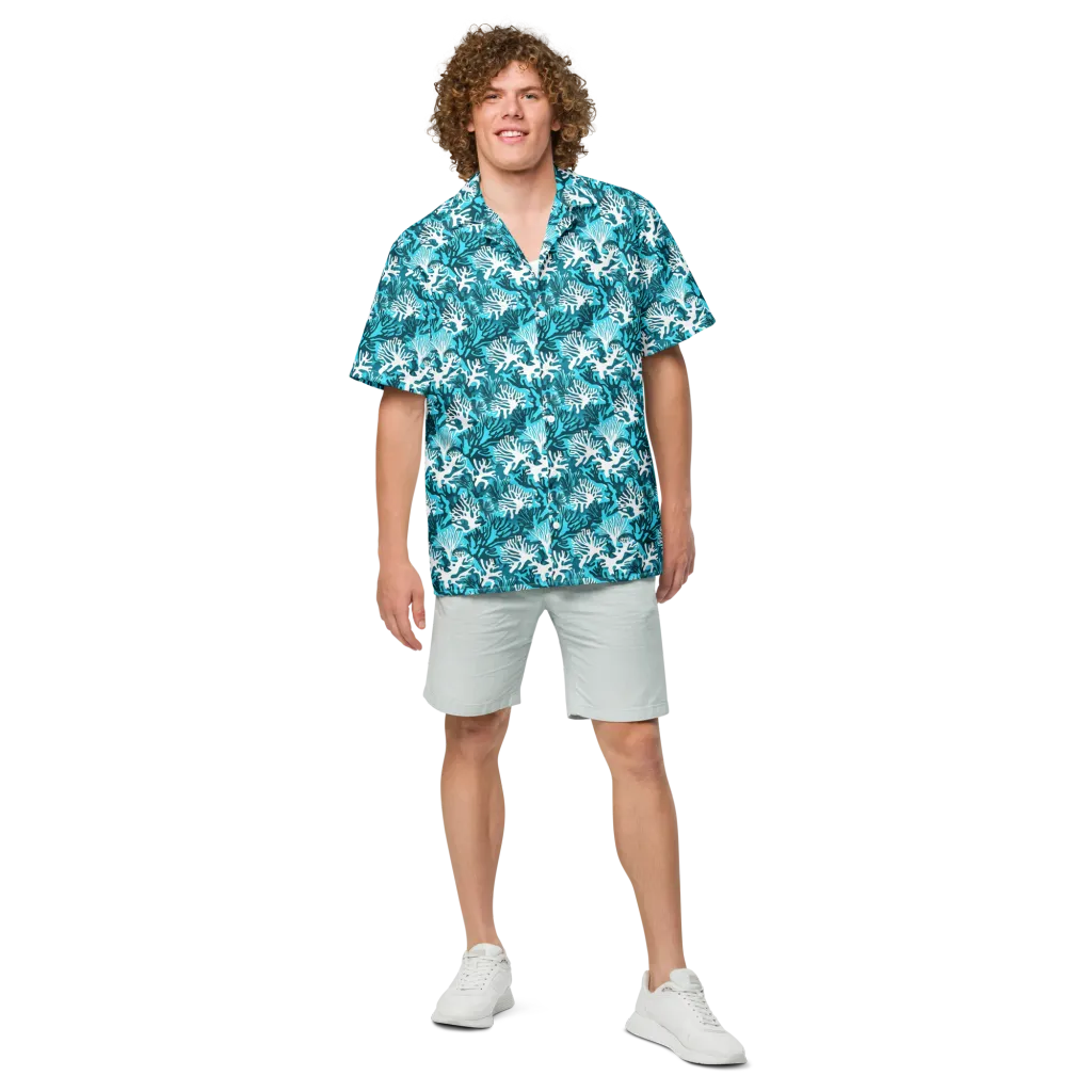 Aqua Canopy on Button Shirt — Front