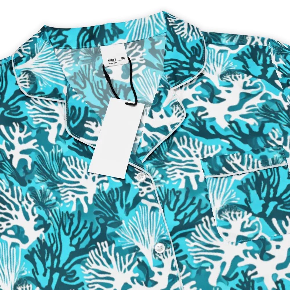 Aqua Canopy on Women's Short Sleeve Pajama Top — Product details