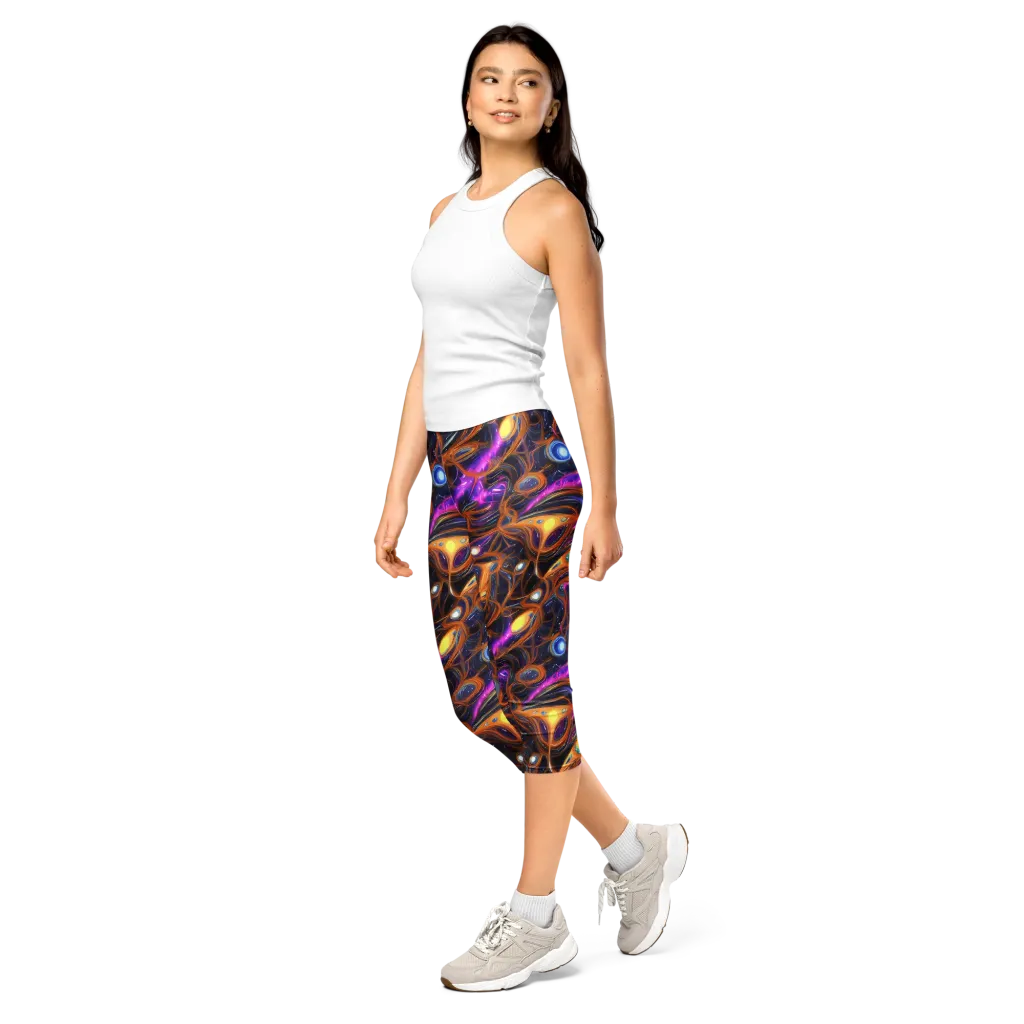 Magnetic Aurora on Capri Leggings — Left Front