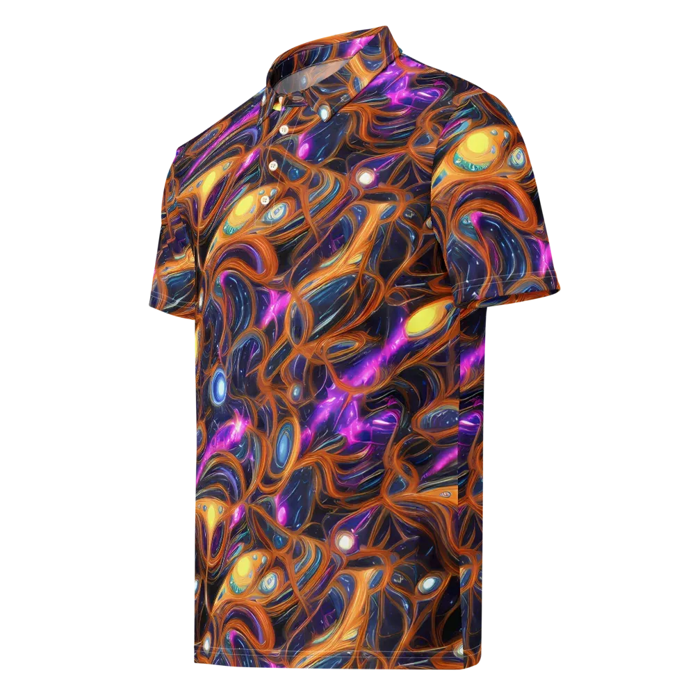 Magnetic Aurora on Men's Slim Fit Polo Shirt — Left Front