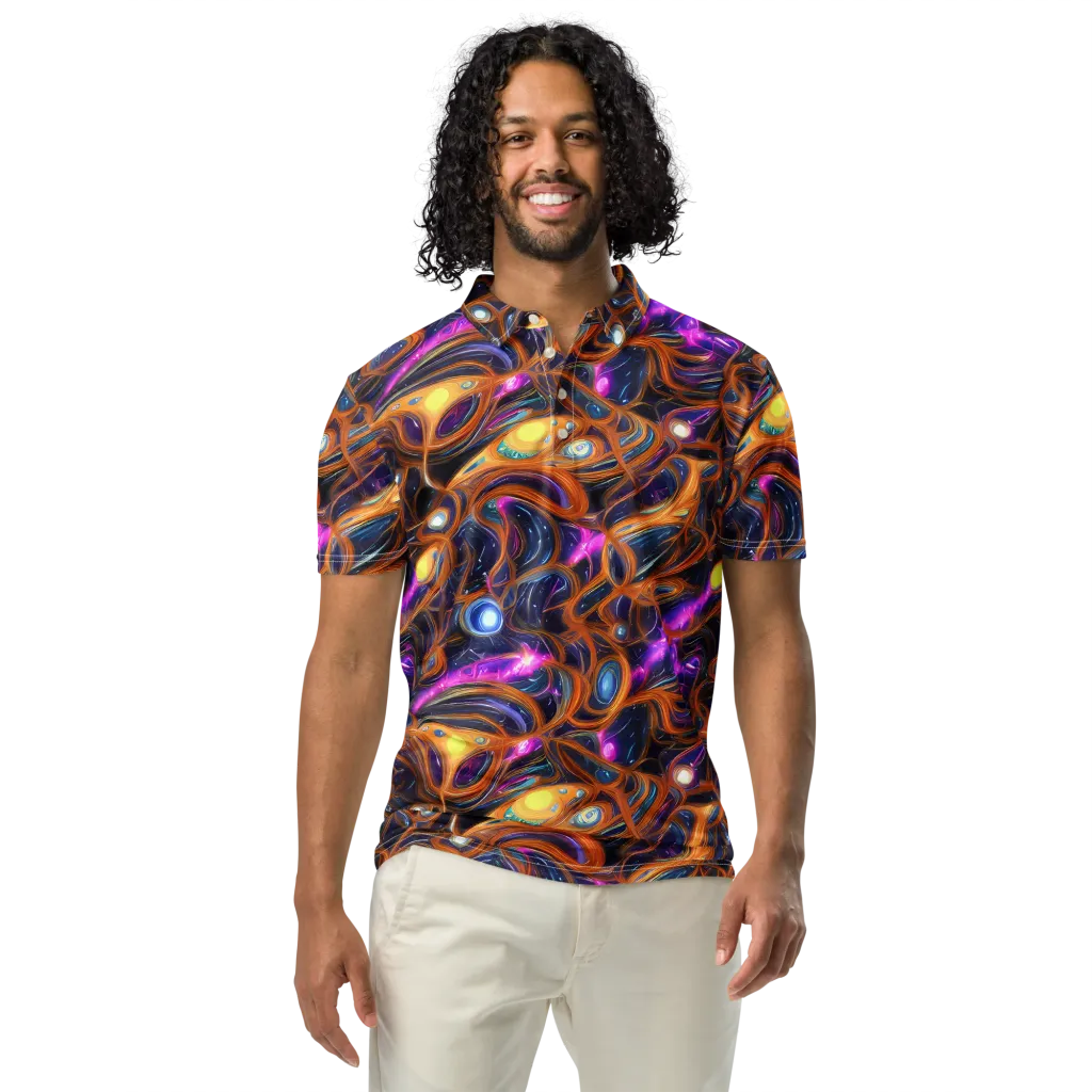 Magnetic Aurora on Men's Slim Fit Polo Shirt — Front