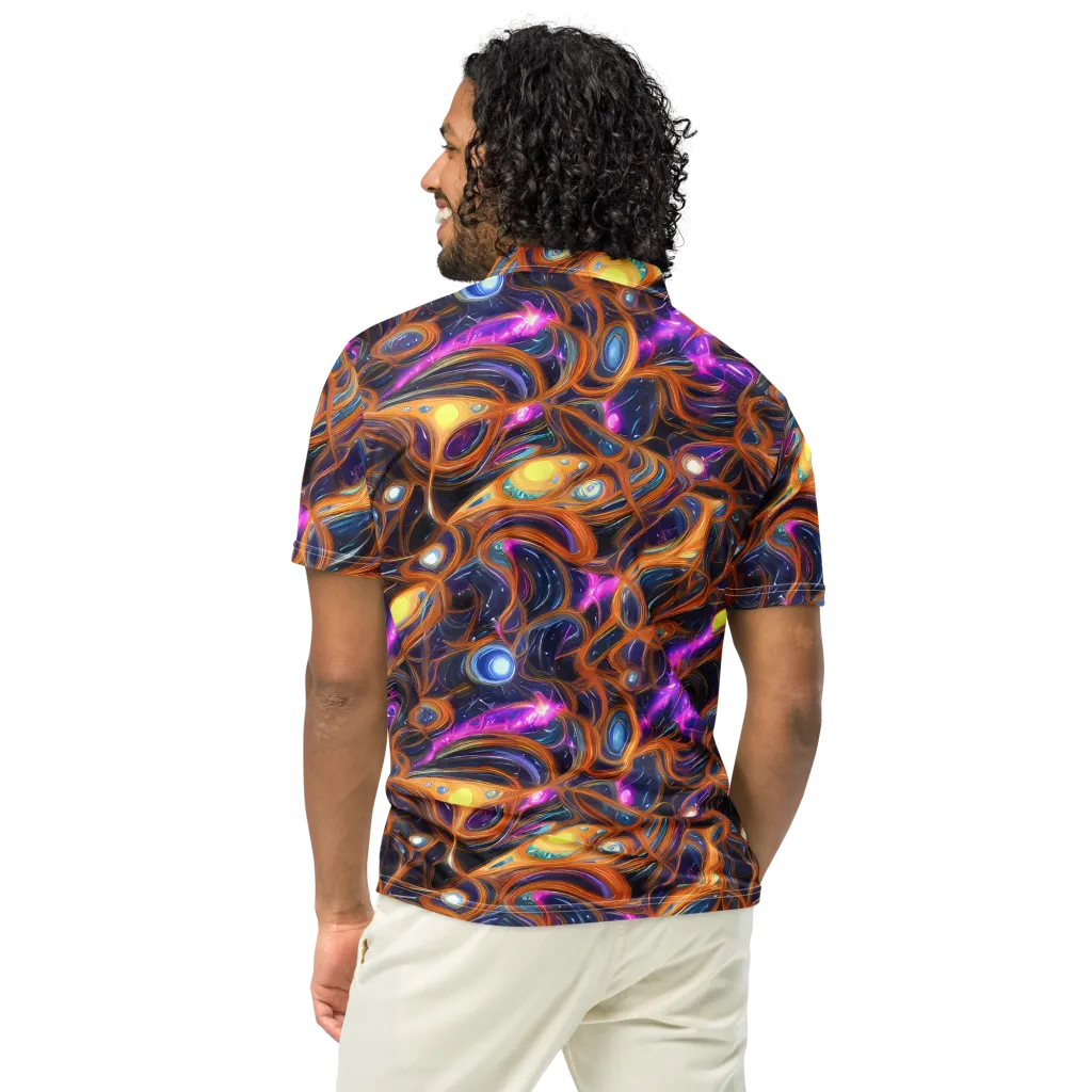 Magnetic Aurora on Men's Slim Fit Polo Shirt — Back