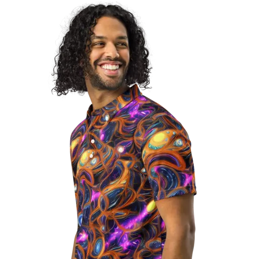 Magnetic Aurora on a Men's Slim Fit Polo Shirt