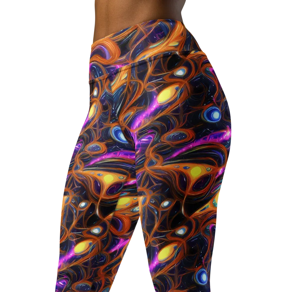 Magnetic Aurora on Yoga Leggings — Left Front