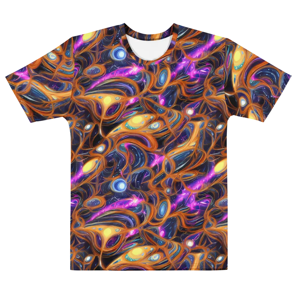 Magnetic Aurora on Men's Cotton Crew Neck T-Shirt — Front