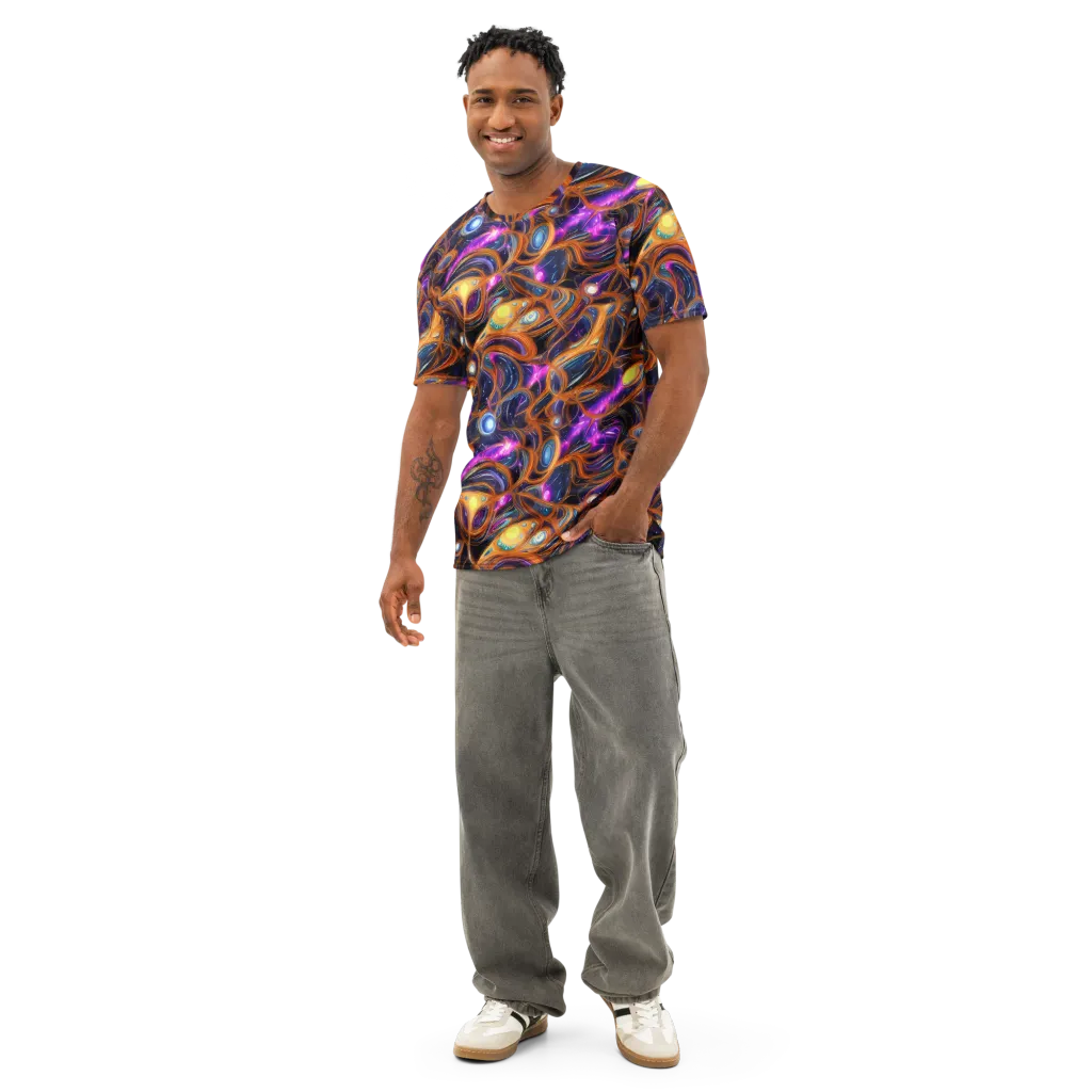 Magnetic Aurora on Men's Cotton Crew Neck T-Shirt — Front