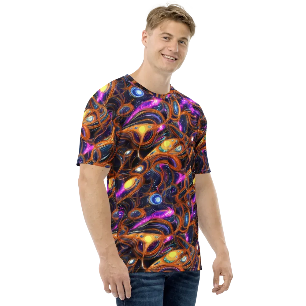 Magnetic Aurora on Men's Crew Neck T-Shirt — Right