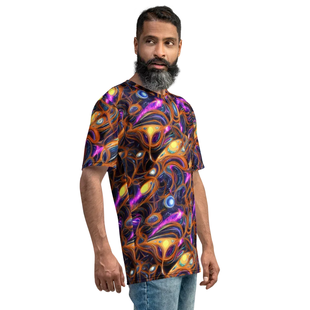 Magnetic Aurora on Men's Crew Neck T-Shirt — Right