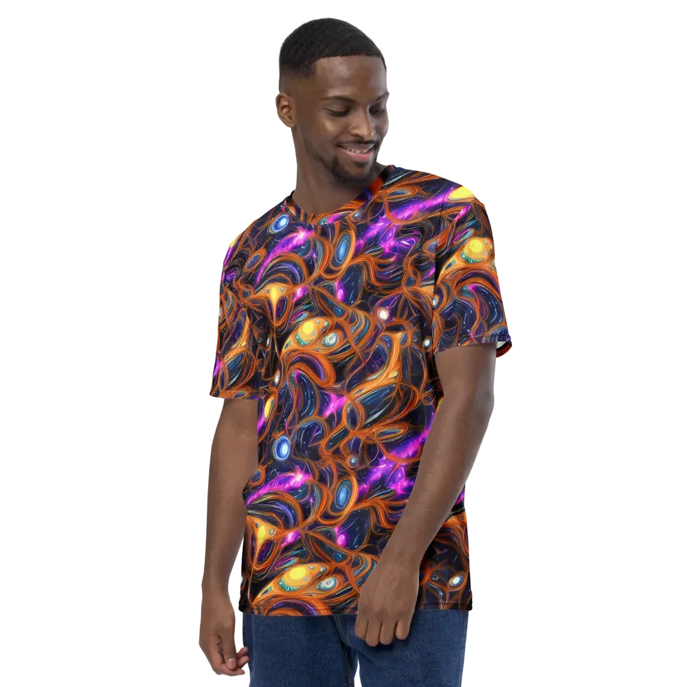 Magnetic Aurora on Men's Crew Neck T-Shirt — Left