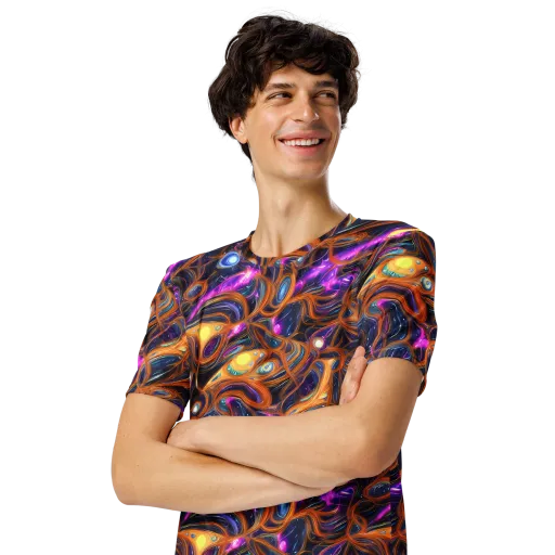 Magnetic Aurora on a Men's Crew Neck T-Shirt