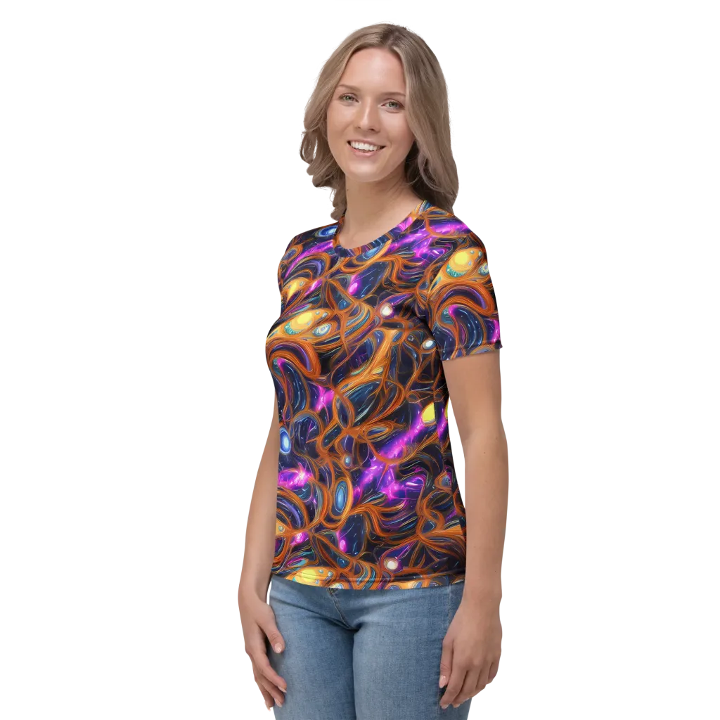 Magnetic Aurora on Women's Crew Neck T-Shirt — Left