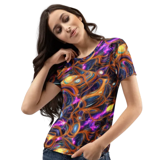 Magnetic Aurora on a Women's Crew Neck T-Shirt