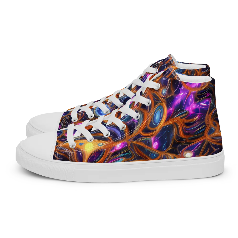 Magnetic Aurora on Women's High Top Canvas Shoes — Left
