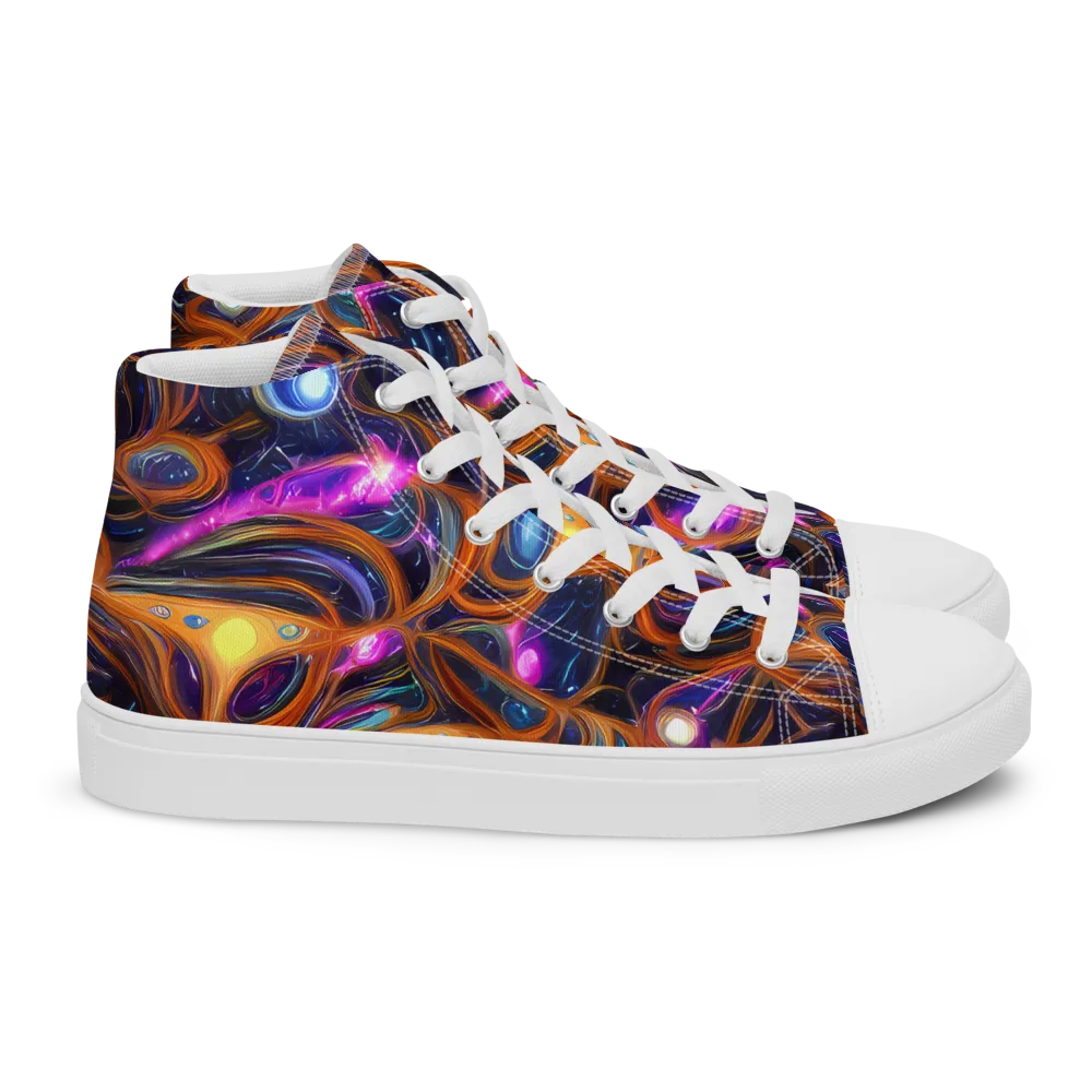 Magnetic Aurora on Women's High Top Canvas Shoes — Right