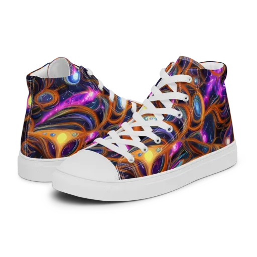 Magnetic Aurora on a Women's High Top Canvas Shoes