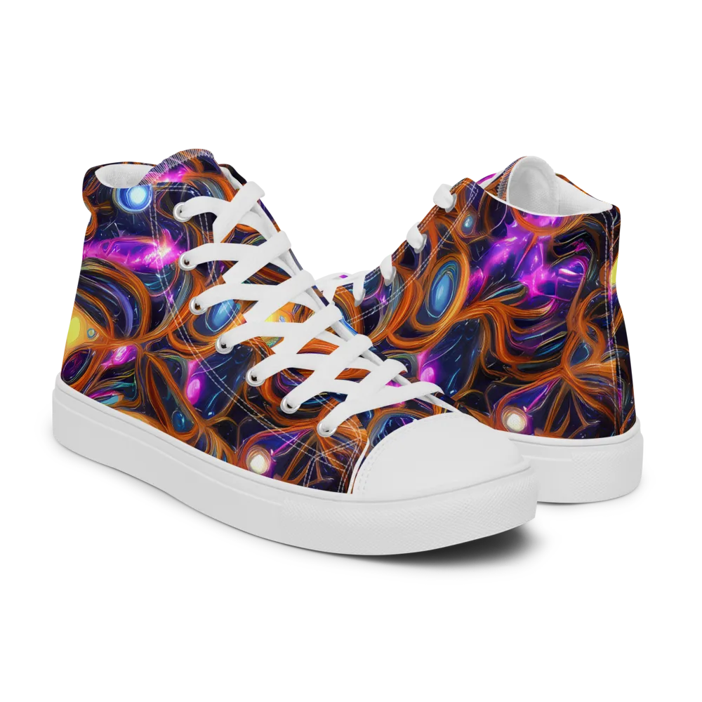 Magnetic Aurora on Women's High Top Canvas Shoes — Right