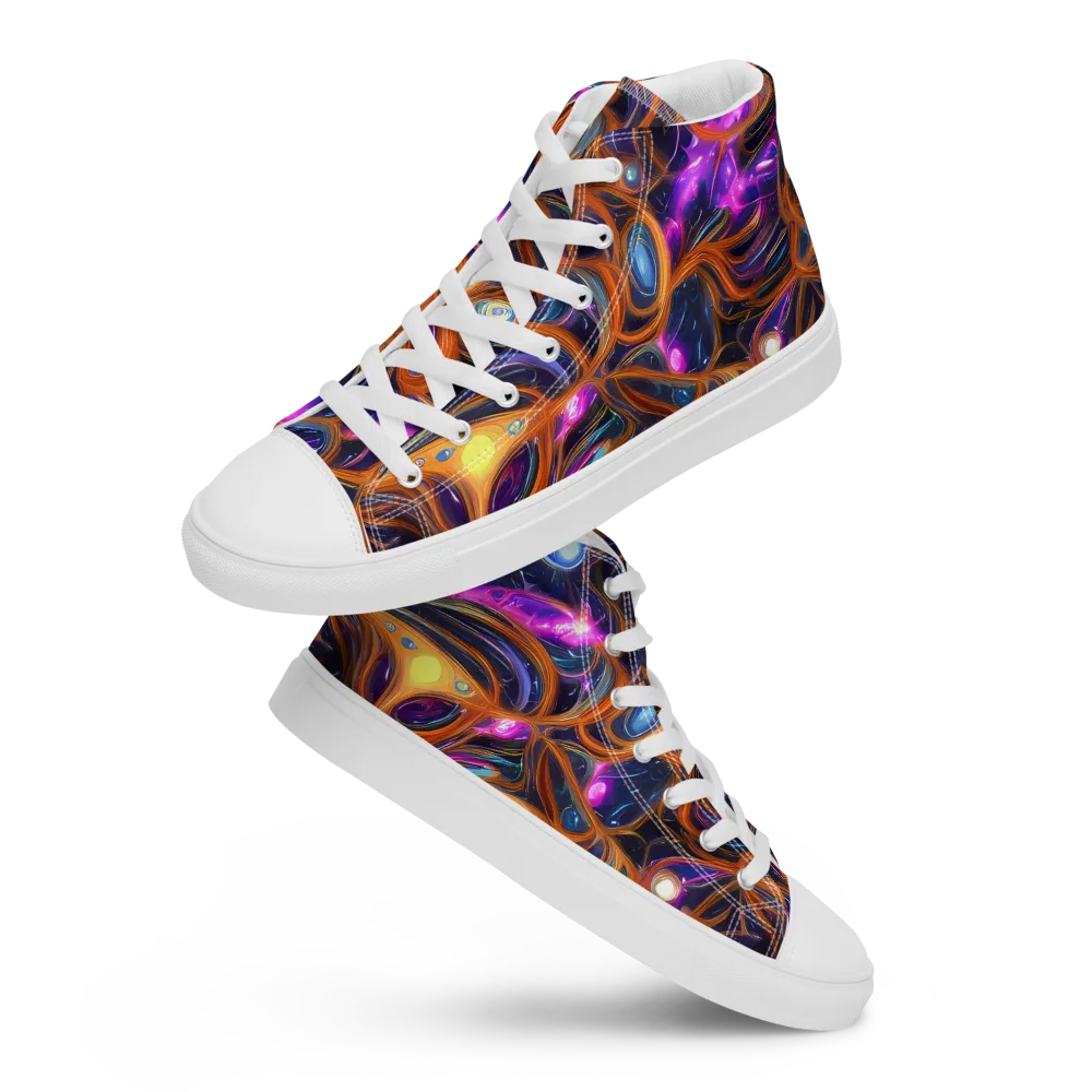 Magnetic Aurora on Women's High Top Canvas Shoes — Front