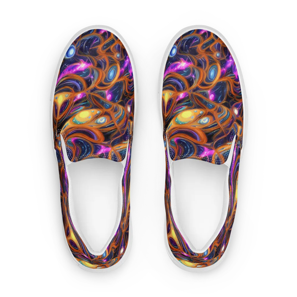 Magnetic Aurora on Men's Slip-On Canvas Shoes — Front