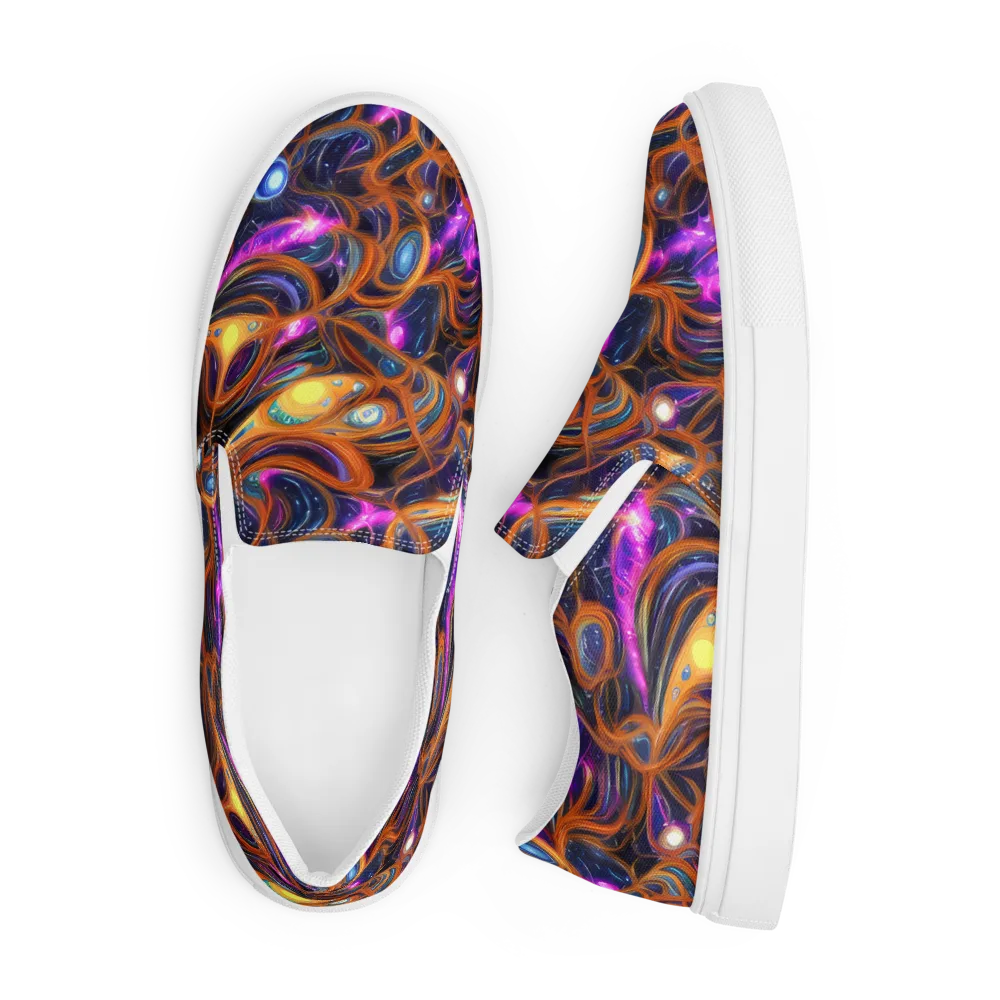 Magnetic Aurora on Men's Slip-On Canvas Shoes — Front